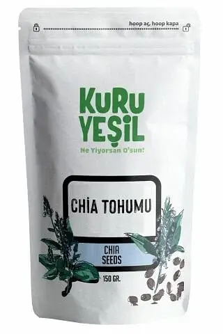 Kuru Yeşil Organik Chia Tohumu 150 gr