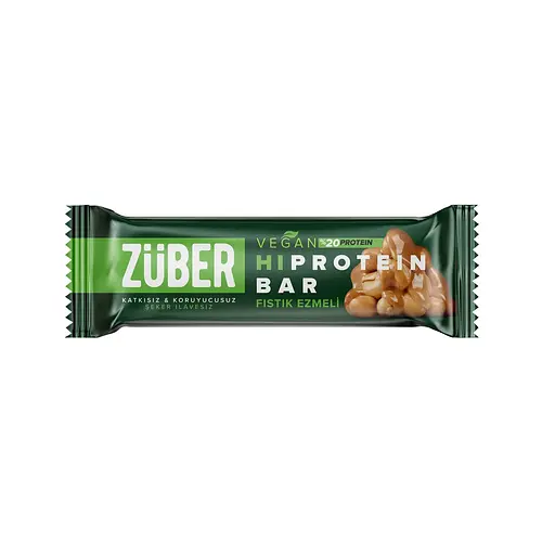 Züber Yüksek Protein Vegan Bar Fıstık Ezmeli 45gr