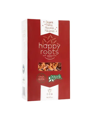 happy roots Organik Kırmızı Mercimek Makarnası 200 gr